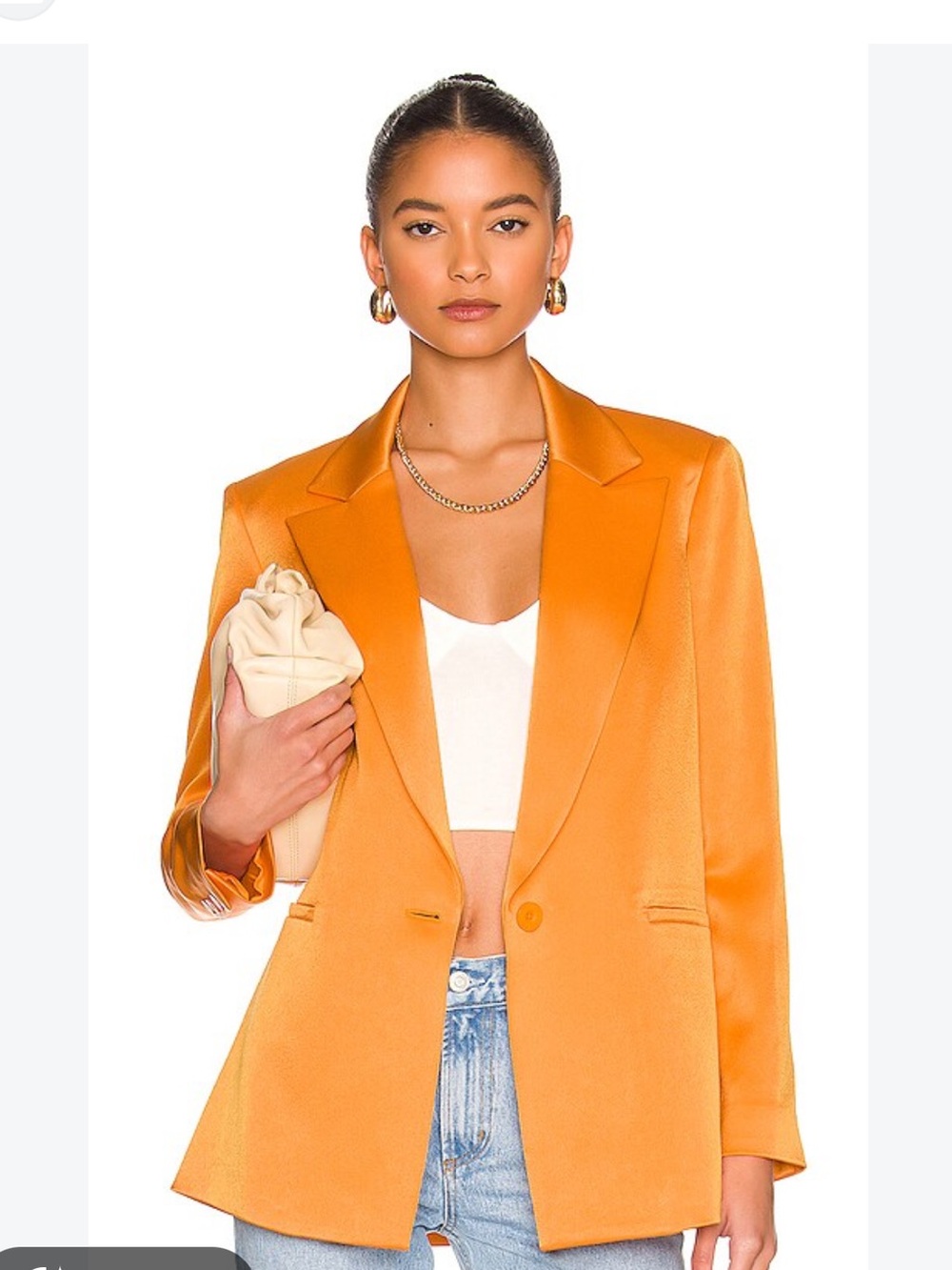 ALICE + OLIVIA Denny Notch Blazer in Tangerine Size 6